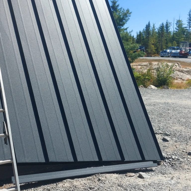Coloured metal roof